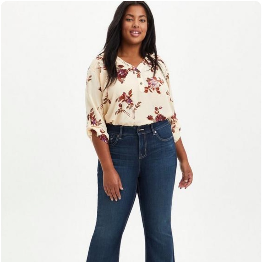 Torrid Harper Pullover Blouse - Challis Floral Sand